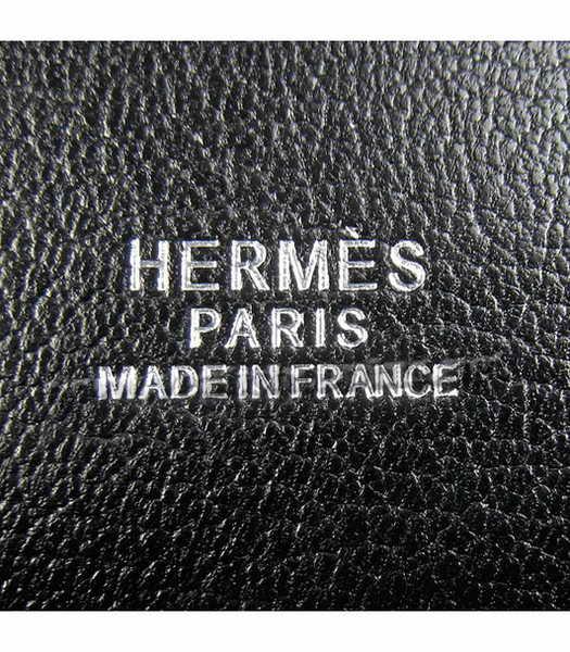 Hermes 34cm Unisex Jypsiere Togo Leather Bag Black with Silver Metal-7