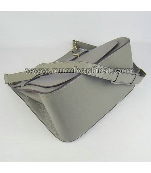 Hermes 34cm Unisex Jypsiere Togo Leather Bag Dark Grey with Golden Metal-4