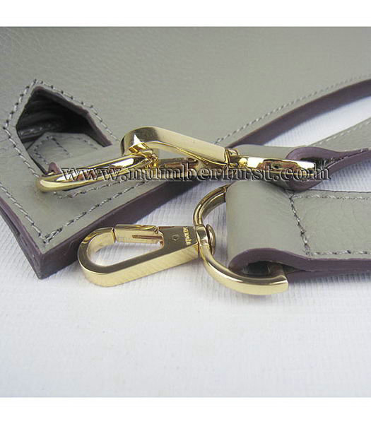 Hermes 34cm Unisex Jypsiere Togo Leather Bag Dark Grey with Golden Metal-7