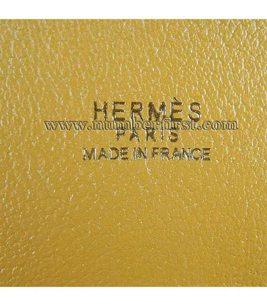 Hermes 34cm Unisex Jypsiere Togo Leather Bag Yellow with Golden Metal-8