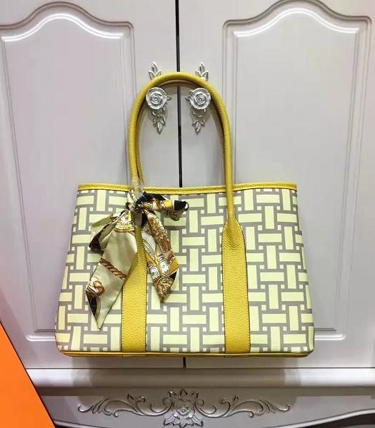 Hermes 36cm Garden Party Tote Bag With Yellow Leather