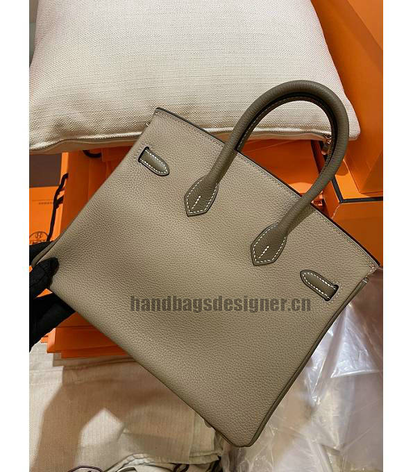 Hermes Birkin 25cm Bag White/Grey Original Togo Leather Silver Metal-4