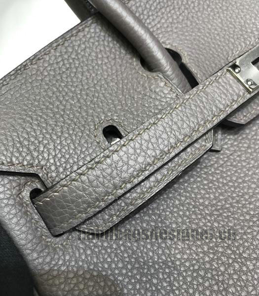 Hermes Birkin 25cm Grey Imported Togo Imported Leather Silver Metal Top Handle Bag-3