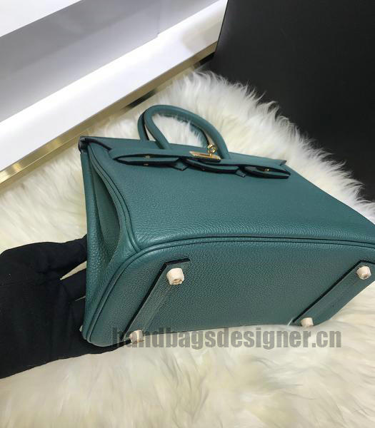 Hermes Birkin 25cm Lake Green Imported Togo Imported Leather Golden Metal Top Handle Bag-1