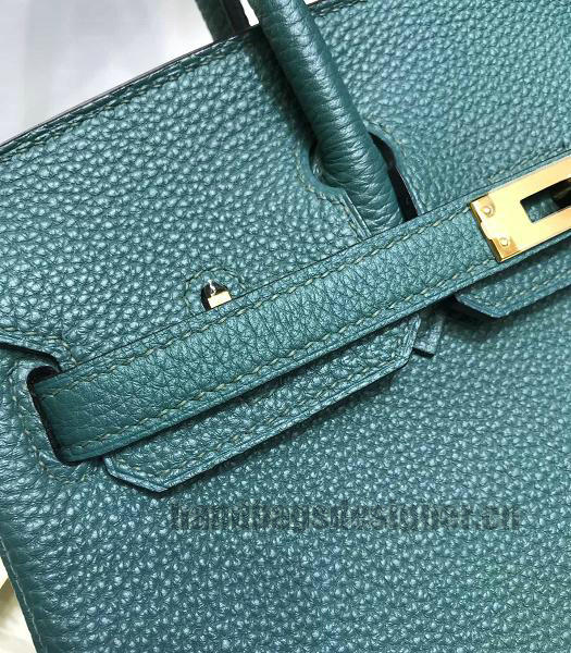 Hermes Birkin 25cm Lake Green Imported Togo Imported Leather Golden Metal Top Handle Bag-4
