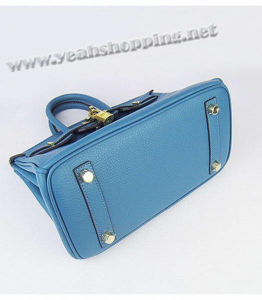 Hermes Birkin 25cm Middle Blue Togo Leather Golden Metal-4