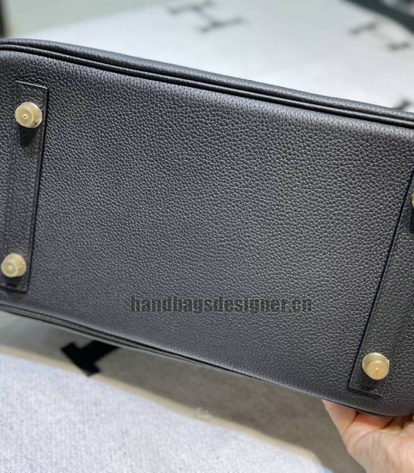 Hermes Birkin 30cm Bag Himalaya White Original Real Croc Leather With Black Togo Leather Golden Metal-4
