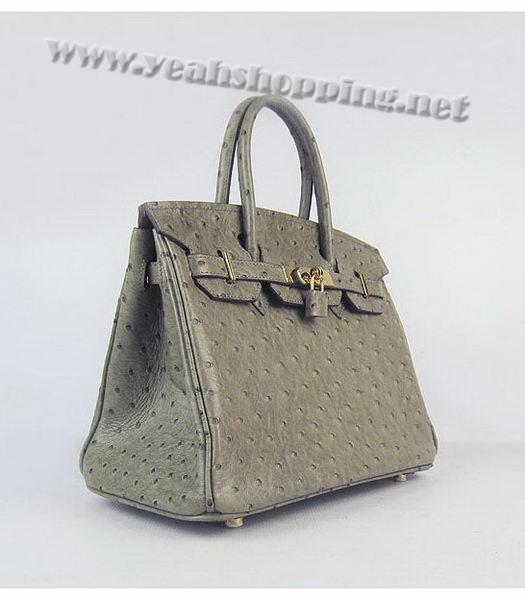 Hermes Birkin 30cm Bag Khaki Ostrich Veins Golden Metal-1