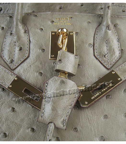 Hermes Birkin 30cm Bag Khaki Ostrich Veins Golden Metal-6