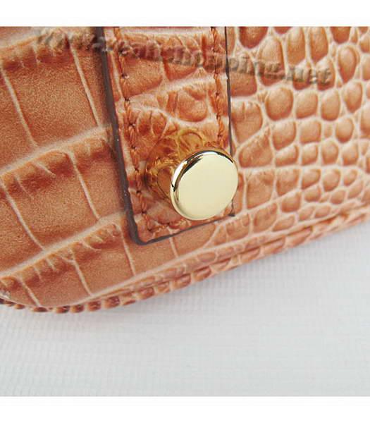 Hermes Birkin 30cm Bag Orange Croc Head Veins Leather Golden Metal-7