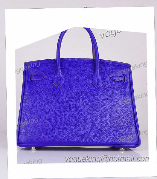 Hermes Birkin 30cm Electric Blue Calfskin Leather Bag Golden Metal-2