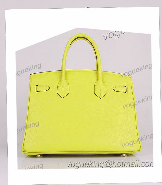 Hermes Birkin 30cm Lemon Yellow Togo Leather Bag Golden Metal-2