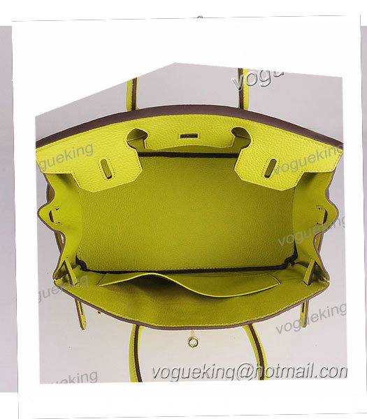 Hermes Birkin 30cm Lemon Yellow Togo Leather Bag Golden Metal-5