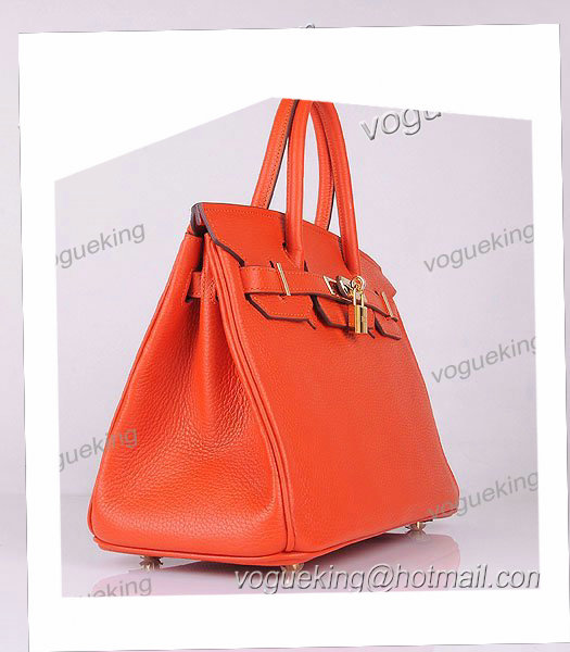 Hermes Birkin 30cm Light Orange Togo Leather Bag Golden Metal-1
