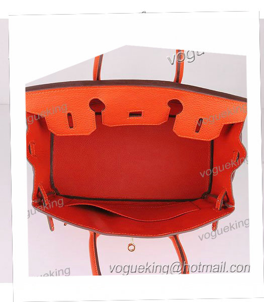 Hermes Birkin 30cm Light Orange Togo Leather Bag Golden Metal-6