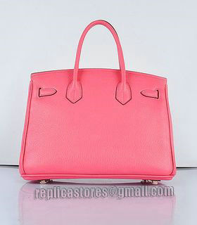 Hermes Birkin 30cm Lipstick Pink Togo Leather Bag Golden Metal-2