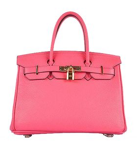 Hermes Birkin 30cm Lipstick Pink Togo Leather Bag Golden Metal