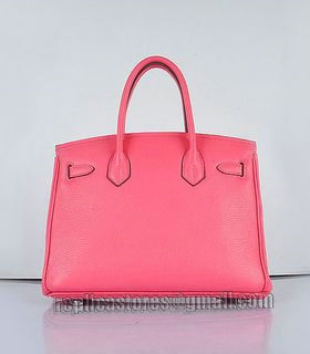Hermes Birkin 30cm Lipstick Pink Togo Leather Bag Silver Metal-2