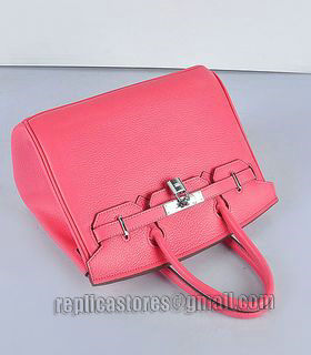 Hermes Birkin 30cm Lipstick Pink Togo Leather Bag Silver Metal-5