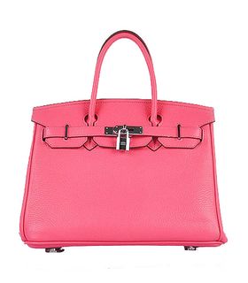 Hermes Birkin 30cm Lipstick Pink Togo Leather Bag Silver Metal