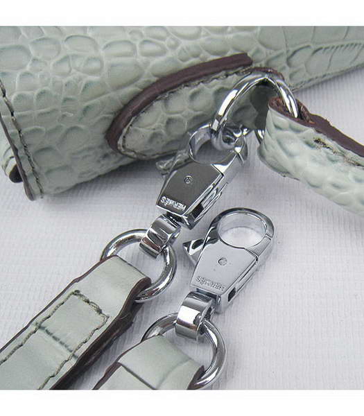 Hermes Birkin 32cm Crocodile Veins Messenger Tote Bag in Silver Grey Calfskin (Silver) -6