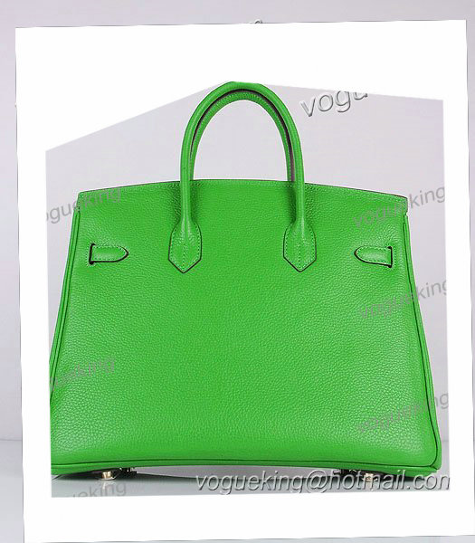 Hermes Birkin 35cm Apple Green Togo Leather Bag Golden Metal-2