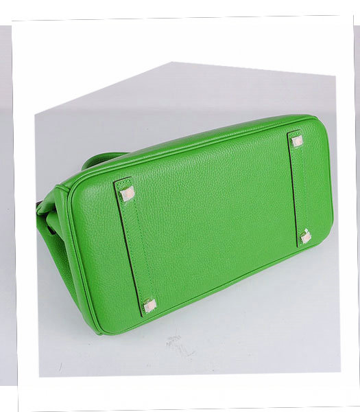 Hermes Birkin 35cm Apple Green Togo Leather Bag Golden Metal-4