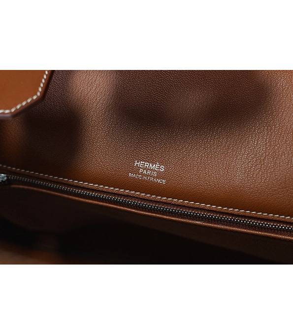 Hermes Birkin 35cm Bag Blue Canvas With Brown Original Leather Golden Metal-2