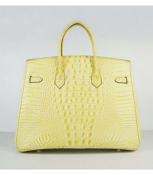 Hermes Birkin 35cm Bag Croc Head Veins Bag in Yellow calfskin Gold Metal-2