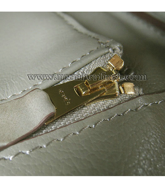 Hermes Birkin 35cm Bag Khaki Big Croc Veins Leather Golden Metal-8
