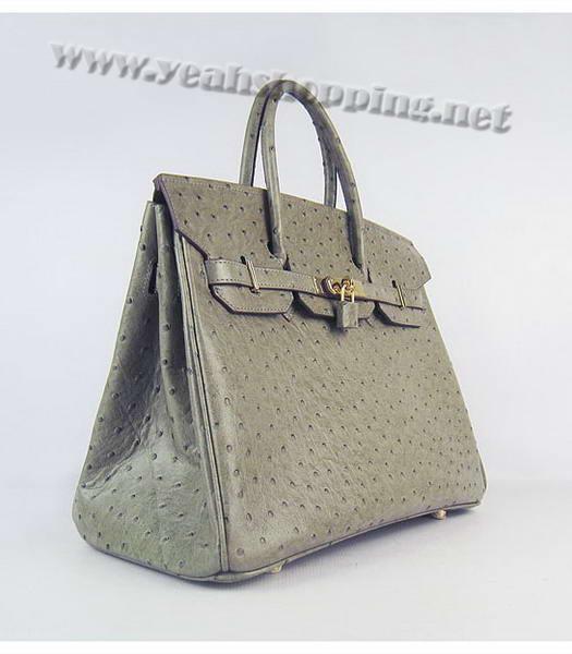 Hermes Birkin 35cm Bag Khaki Ostrich Veins Golden Metal-1