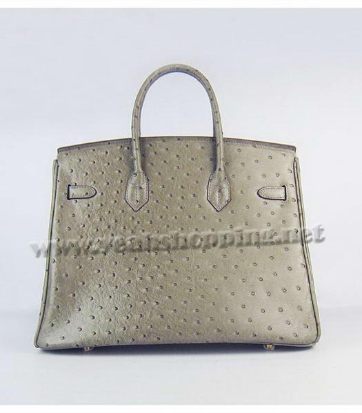 Hermes Birkin 35cm Bag Khaki Ostrich Veins Golden Metal-2