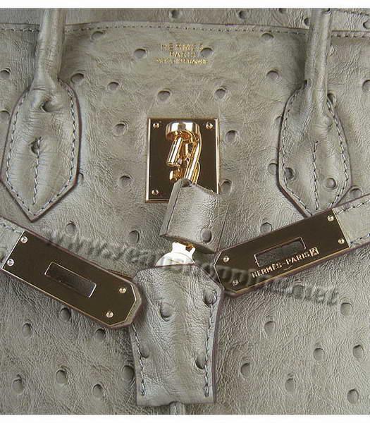 Hermes Birkin 35cm Bag Khaki Ostrich Veins Golden Metal-6