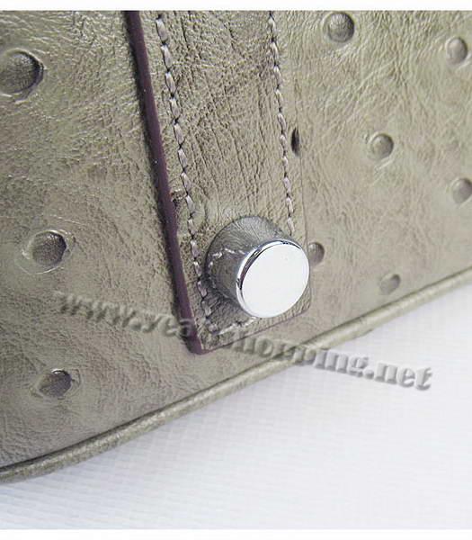Hermes Birkin 35cm Bag Khaki Ostrich Veins Silver Metal-7