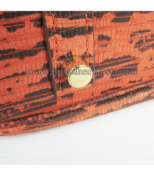 Hermes Birkin 35cm Bag Orange Lizard Veins Leather Golden Metal-7