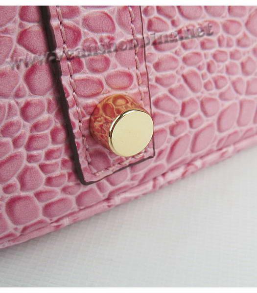 Hermes Birkin 35cm Bag Pink Big Croc Veins Golden Metal-7