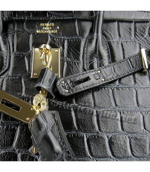 Hermes Birkin 35cm Black Croc Leather Golden Metal-7