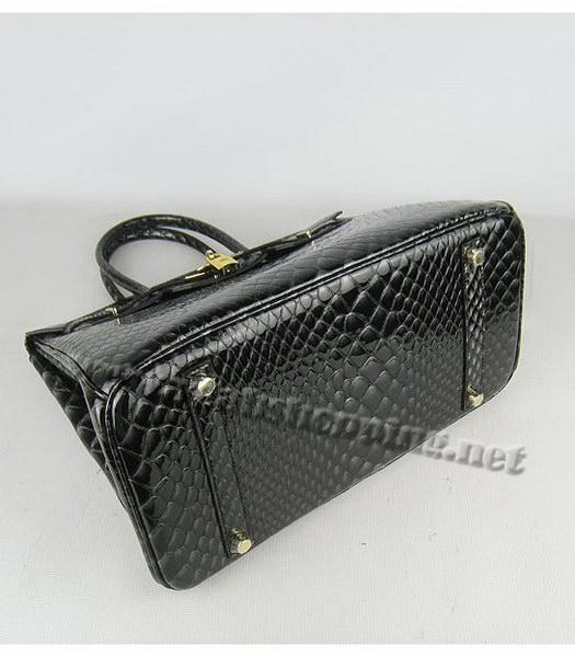 Hermes Birkin 35cm Black Fish Veins Leather Golden Metal-4