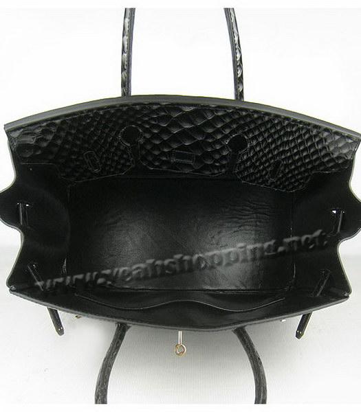 Hermes Birkin 35cm Black Fish Veins Leather Golden Metal-5