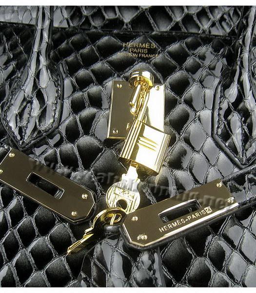 Hermes Birkin 35cm Black Fish Veins Leather Golden Metal-6