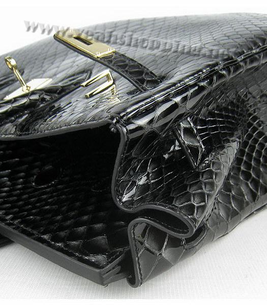 Hermes Birkin 35cm Black Fish Veins Leather Golden Metal-7