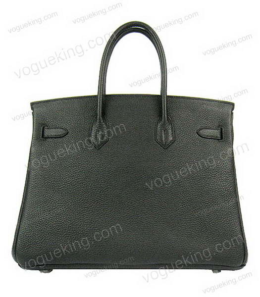 Hermes Birkin 35cm Black Original Leather Bag Silver Metal-2