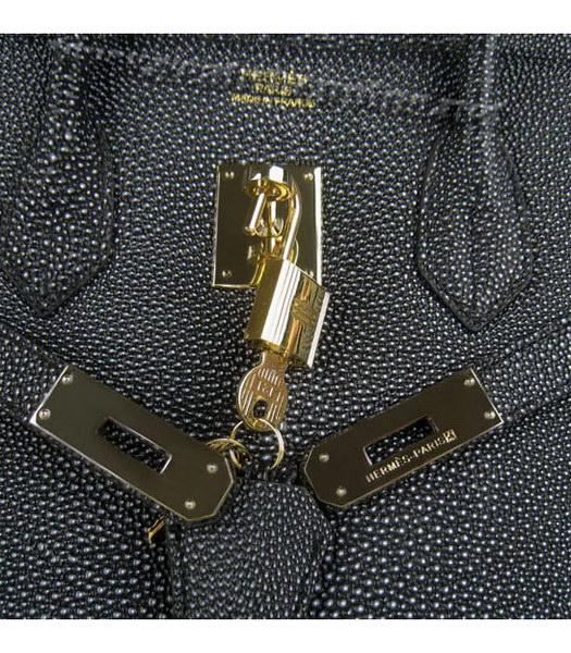 Hermes Birkin 35cm Black Pearl Veins Leather Golden Metal-6