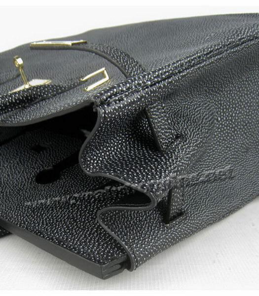 Hermes Birkin 35cm Black Pearl Veins Leather Golden Metal-7