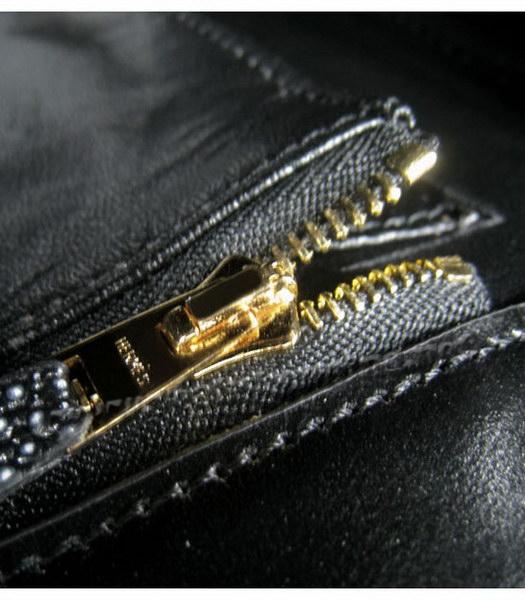 Hermes Birkin 35cm Black Pearl Veins Leather Golden Metal-8