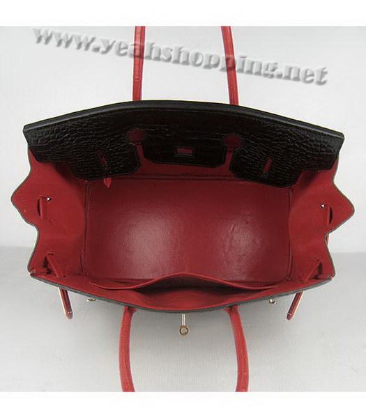 Hermes Birkin 35cm Black-Red Croc Leather Golden Metal-9