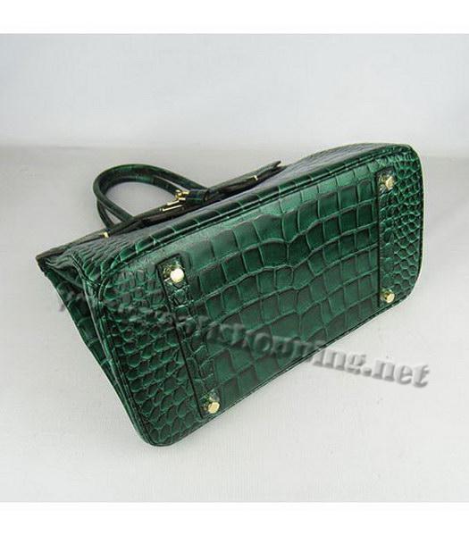 Hermes Birkin 35cm Dark Green Croc Leather Golden Metal-4