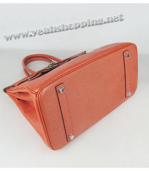 Hermes Birkin 35cm Dark Orange Pearl Veins Leather Silver Metal-4