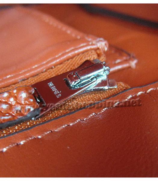 Hermes Birkin 35cm Dark Orange Pearl Veins Leather Silver Metal-9