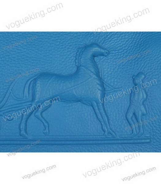 Hermes Birkin 35cm Horse-drawn Carriage Blue Togo Leather Bag Silver Metal-4